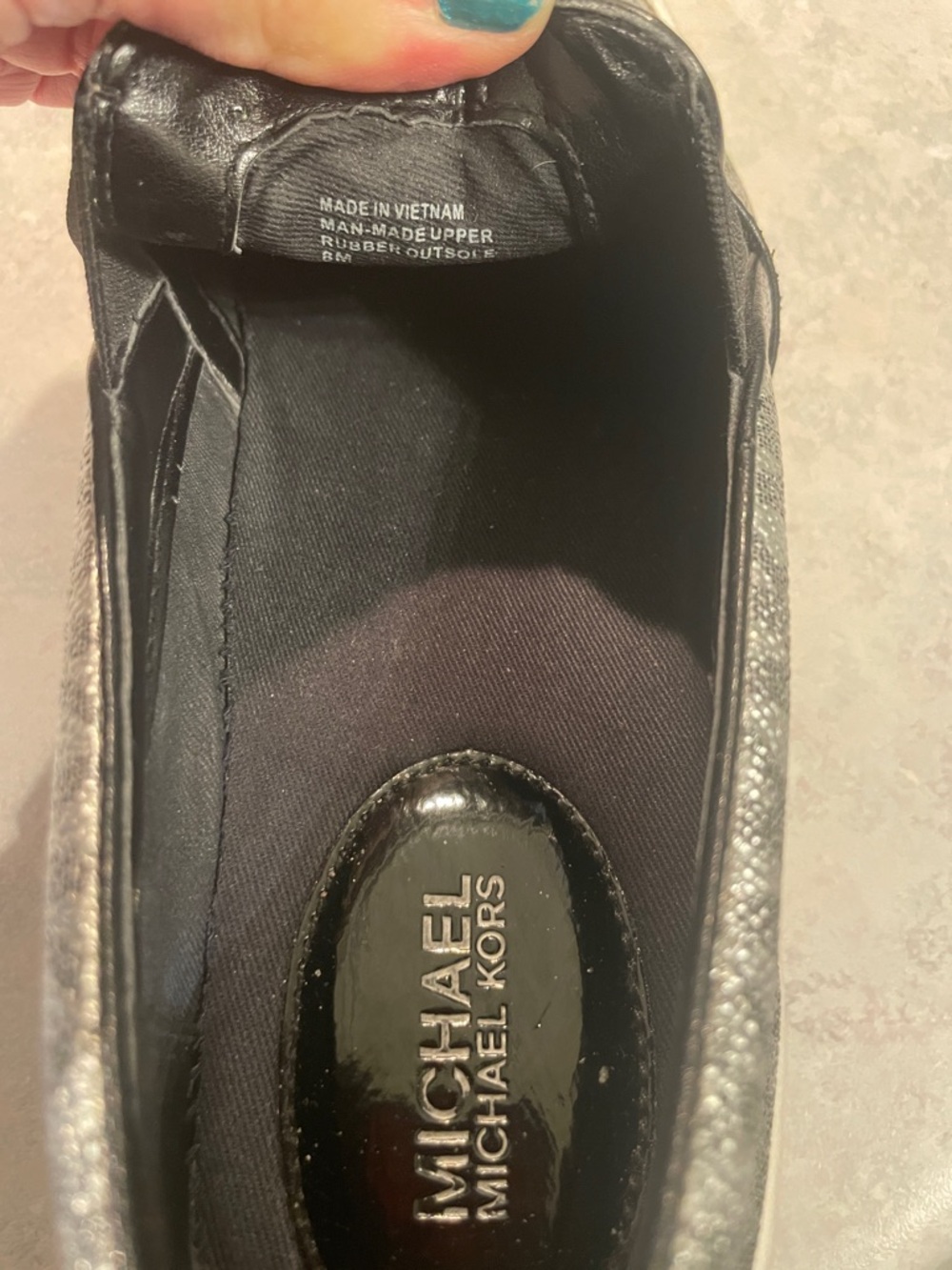 Michael Kors Keaton Metallic Silver Slip-On Loafers - Picture 8 of 8